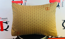 Load image into Gallery viewer, Brown Leather Back Couture Pillow
