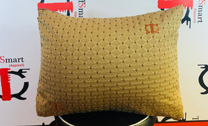 Brown Leather Back Couture Pillow